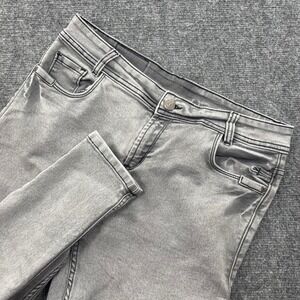 Free Spirit Skinny Jeans 34 Grey Acid Wash‎ Moto Ankle Detail Womens